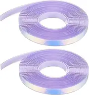 uxcell 2PCS 5.47 Yards Silicone Lanyard String, 12mm Wide Bright Color Lacing Cord Laser Reflective Lanyard String for Crafts Weaving DIY Handmade Bracelets Clothes Keychain, Light Purple