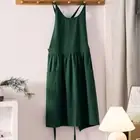 Cotton/Linen Blend Household Aprons Cross Back Kitchen Apron Gardening Works