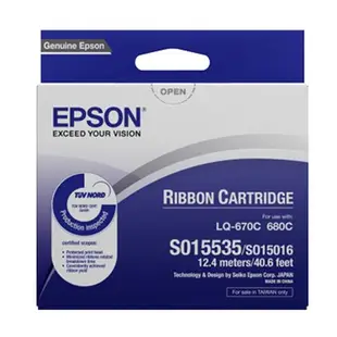 EPSON S015016/S015508/S015535 印表機色帶 適用 LQ-670C/680C 黑