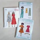 Lot of 3 Sewing Patterns VOGUE Dress, Threadcounts Patterns Jumpsuit, Wrap Dress
