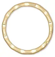 Split Ring, 10 Large 25mm Hammered Gold Plated Steel Split Rings Key Chain Rings