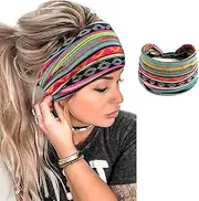 Boho Headband Stretchy Knotted Wide Hair Bands Leaf Turban Yoga Hair Accessories Hair Warps Scarf For Women