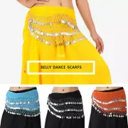 Wholesale 10pcs Hip scarfs mix color Dance Belts Silver Coin Belly Dance Scarves