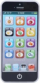 Sluffs Kids Smart Phone, Baby English Learning Machine Music Light Touch Screen Mobile Phone Toy Early Child Development(Black)