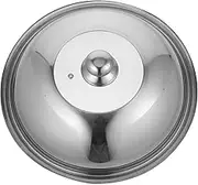 KALLORY Kitchen Cookware Lid Replacement Pot Lids Stainless Steel Wok Lid Stainless Steel Pot Lid Frying Pan Cover Cookware Lids for Pots Pans Skillet (38CM) Lid for Pan Glass Saucepan