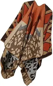 [BESTYASH] Warm Cloak Oversized Poncho Jacket Thicken Shawl Shawl Winter Cape Open Front Cloak