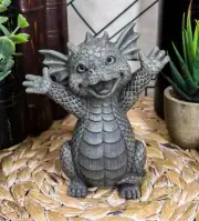 Hug Me Please! Small Baby Garden Dragon With Wide Open Arms Statue Fantasy Decor