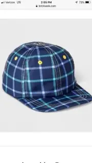 Boy’s Plaid Baseball Cap OSFM
