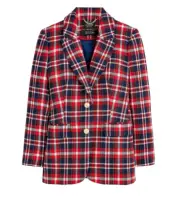 NWT J.Crew Collection Blazer-Jacket in Dark Evening Italian Plaid 14 $428