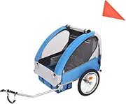Bike Child Carrier Trailers, Children Bicycle Trailer, Kids' Jogger Stroller with 2 Inner Pockets 2 Side Windows for Strolling