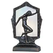 Meyda Lighting 9" High Deco Posing Lady Accent Lamp, White/Brass - 268421
