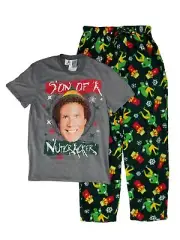 Elf Movie Mens Son Of A Nutcracker T-Shirt & Fleece Pajama Bottoms Sleep Set