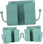 HOODANCOS 3pcs Wall Mounted Remote Control Holder Punch Phone Storage Box Mobile Phone Stand for Bedroom Bathroom and Home Use