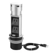Link2home Space Saver Pop Up Outlet Station, 2 Power Outlets 15a, 2 Usb Ports