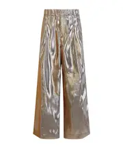 elastic waist casual pants M GOLD