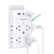 Multi Plug Outlet Extender with PD30W USB C Fast Charging, 3-Sided Power Stri...