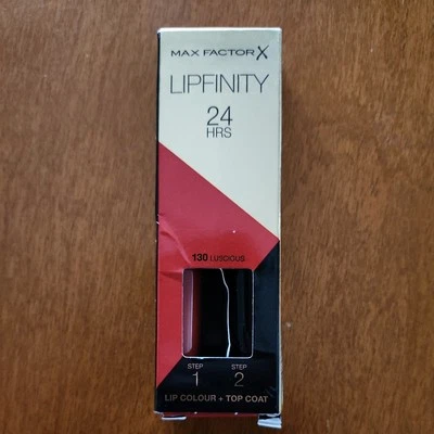 MAX FACTOR Lipfinity 2 Step Lip Colour + Top Coat 24Hrs Lip Tint Lipstick #130