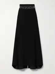 [RABANNE] RABANNE - Cutout Embellished Cady Maxi Skirt - Black - FR 44 FR 44 Black