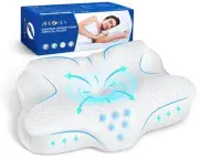 Vory Comfort Contoured Neck Pillow 16x24 Memory Foam Cool Sleep Side Back Sto...