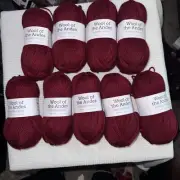 WOOL OF THE ANDES 10SKEINS 9 Hollyberry + 1 Currant. Worsted 110 Yds Free Ship