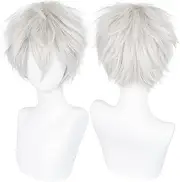 Anangel Free Hair Cap+ for Adults for Kids Tokyo Ghoul Tokyo Guru Kaneki Ken Cosplay Wig Silver White Cosplay Convention Costume Wigs