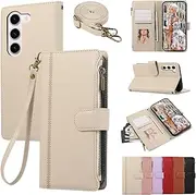 [Asuwish] Mobile Phone Case for Samsung Galaxy S23 Plus S23+ 5G Case with Strap Film Protective Film Card Slot Foldable Leather Wallet Stand S23plus 23S S 23 + 23+ Mobile Phone Cases Protective Phone
