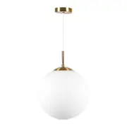 Brilliant 30cm Brass And White Matt Glass Ashby Pendant
