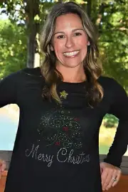 Christmas Rhinestone Bling shirt XS S M L XL XXL 1X 2X 3X 4X5X Christmas Tree