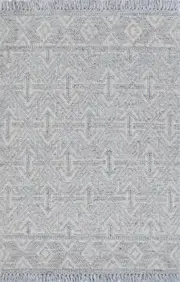 Diego Tribal Light Grey Wool Rug
