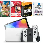 Nintendo Switch White OLED + Pokemon: Let's Go, Eevee! + $20 eShop Gift Card