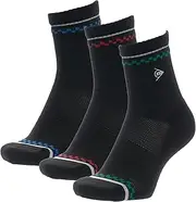 Dunlop TPO6434 Tennis Men's Socks (Half), Black, 3 Pairs