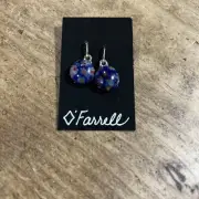 NEW Millefiori Multicolored Bead Earrings Sterling Silver Metal Made In USA 6