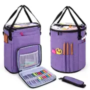 Teamoy Knitting Tote Bag, Yarn Storage Crochet Bag Organizer for Knitting Nee...