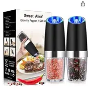 Electric Pepper and Salt Grinder Set 2 Pack
