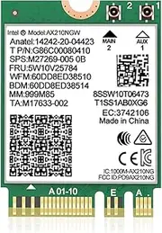WiFi 6E Wireless Card Intel AX210 NGW Bluetooth 5.3 Tri-Band 5400Mbps Network Adapter for Laptop Support Windows 10/11 (64bit) M.2/NGFF