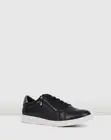 Hush Puppies Mimosa Black Leather Lace Up Casual Dress Sneaker Shoes Womens