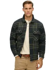 [Superdry] Surplus Check Quilt Overshirt in Navy Check