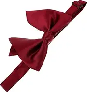 [LIFKOME] Stylish Men's Bow Tie Solid Red Double-layer Bowtie for Wedding Events
