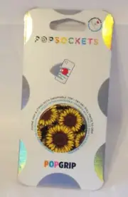 Popsockets Single Phone Grip & Stand Universal Holder w/ Swappable Top-Sunflower