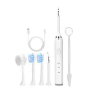 Newest 6in1 Electric Toothbrush Tooth Cleaner USB Rechargeable 3 Modes Sonic Dental Scaler High-frequency to Remove Tartar Stain