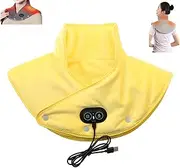 Outfany Thermaease Neck Heating Pad, Sherum Shoulder Neck Back Heating Pad, Electric Heating Vibrating Pad Blanket with 3 Temp Settings, for Women Men Elderly Neck Shoulder Back (Yellow)