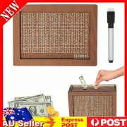 Money Saving Box with Counter Cash Vault Wooden Savings Challenge Box Coin Saver