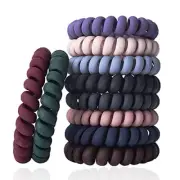 Spiral Hair Ties Set - 10 Piece Medium Coil Elastics for Thick Matte color