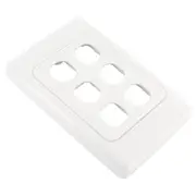 6-Gang Custom Blank Wall Plate + Surround for 6 Mech Connector Terminals
