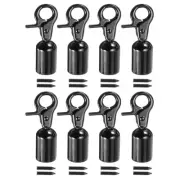 0.51" Cord End Cap Terminator Cord for Tassel Jewelry Making, 8Pcs Black