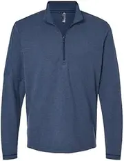 [adidas] Mens 3-Stripes Quarter-Zip Sweater, S, Collegiate Navy Melange