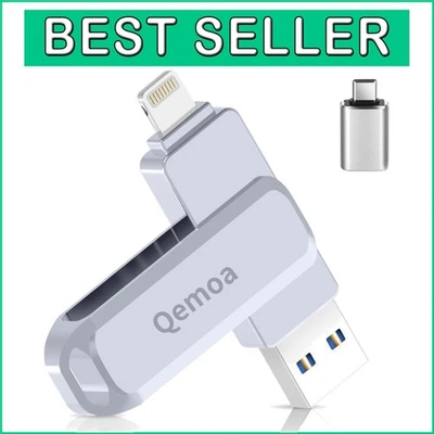 Portable 256GB iPhone Photo Stick - USB, Lightning & Type-C for Easy Transfers