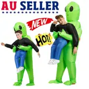 Scary Halloween Green Alien Inflatable Costume Blow Up Suits Party Dress