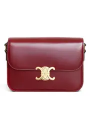 Celine Medium Triomphe Bag in Light Burgundy Shiny Calfskin