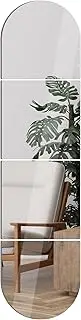 Large Full Length Mirror Full Length Rroom Decor, 4Pcs 12x12 Frameless Wall Mirror Set Make Up Mirror Acrylic Shatterproof Full Body Mirror for Home Gym Vanity Bedroom, Living Room